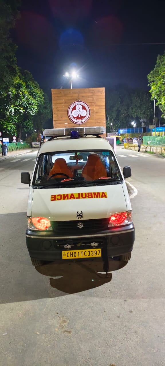 Ambulance van on night duty